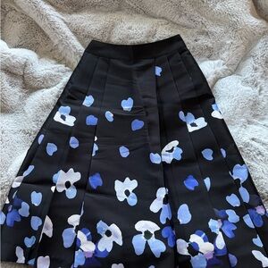 Kate Spade Black and Purple Hydrangeas Floral A-Line Skirt